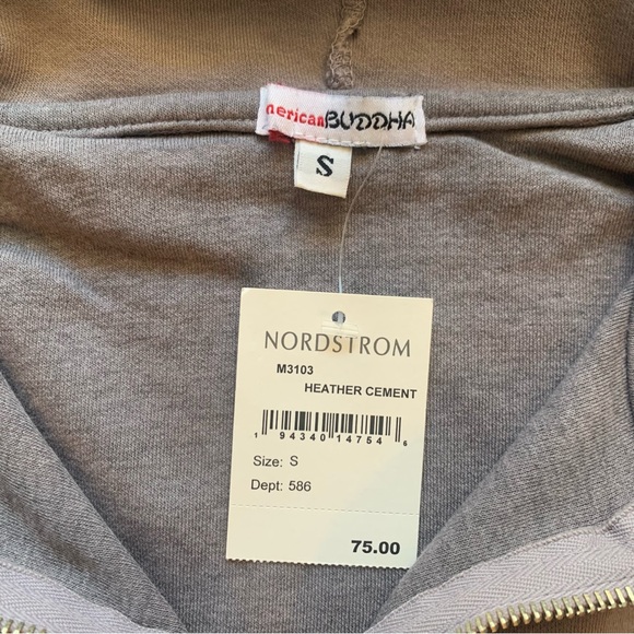 American Buddha Tonal Gray Peace Hoodie - Size S - Picture 4 of 6